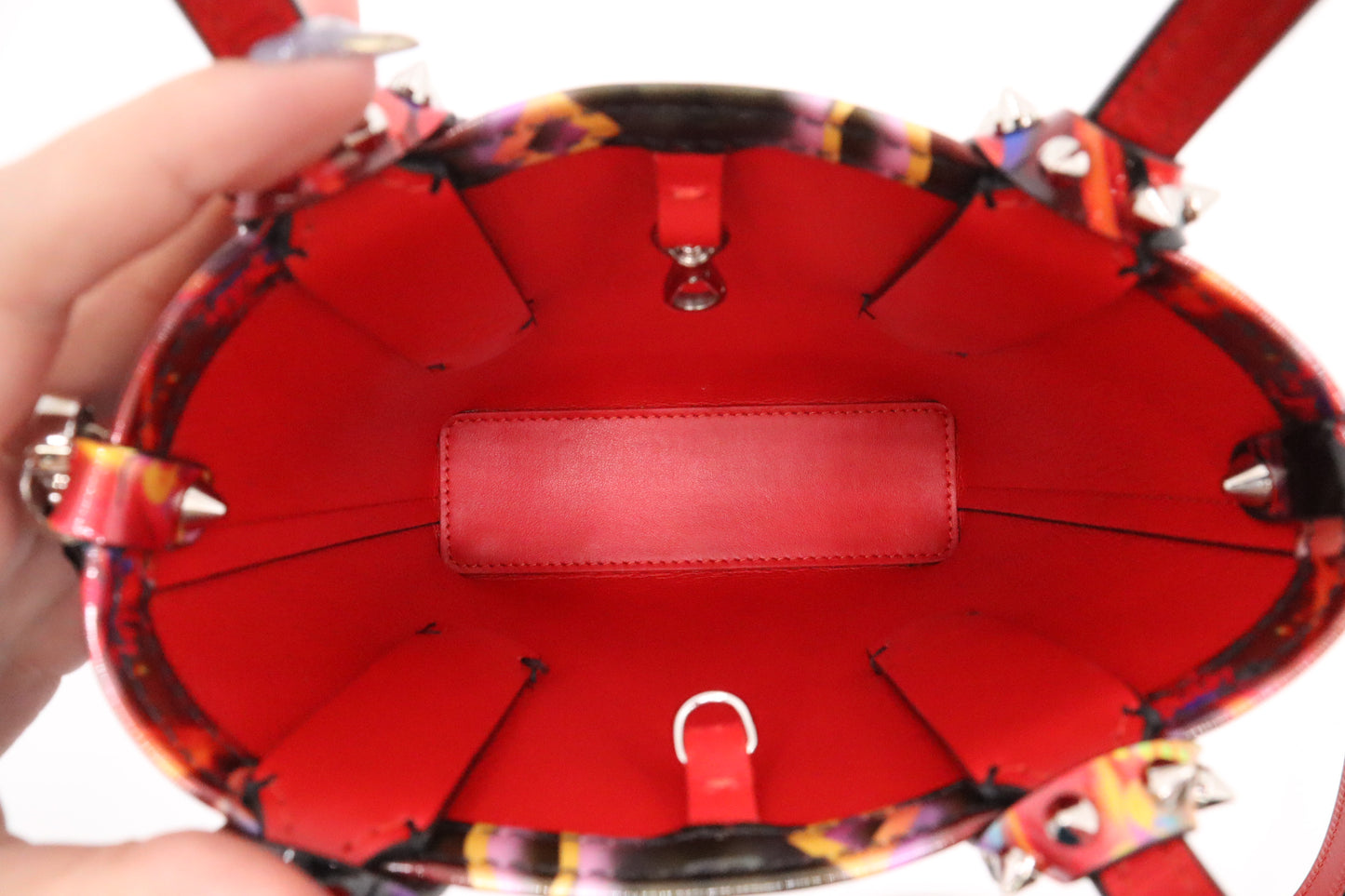 Louboutin Cabata in Red Discolaser Patent Leather
