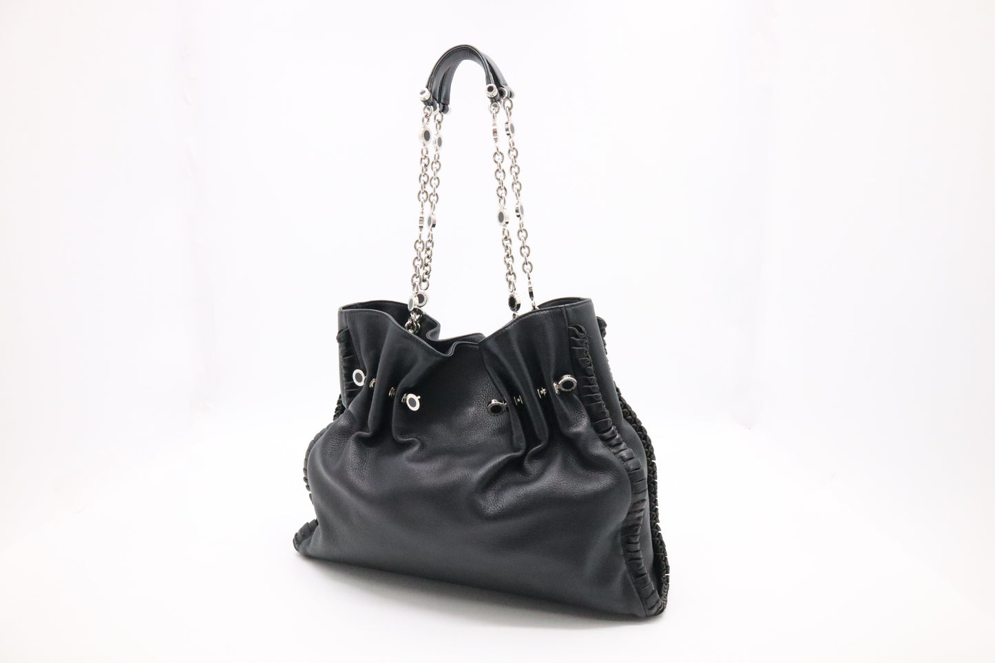 Bvlgari Twistino Shoulder Bag in Black Leather