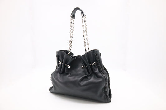 Bvlgari Twistino Shoulder Bag in Black Leather