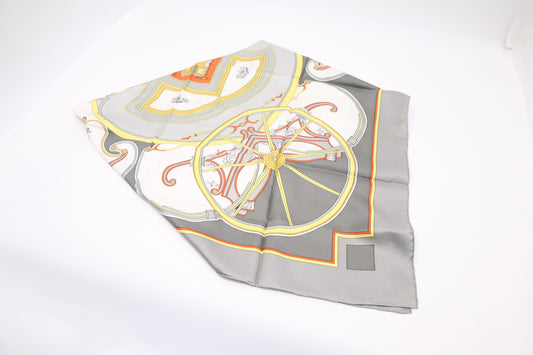 Hermes Carre 90 in Gray Silk