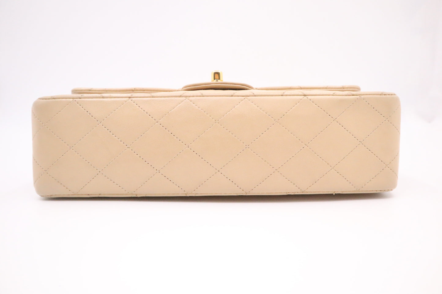 Chanel Medium Double Flap in Beige Mattelassé Leather