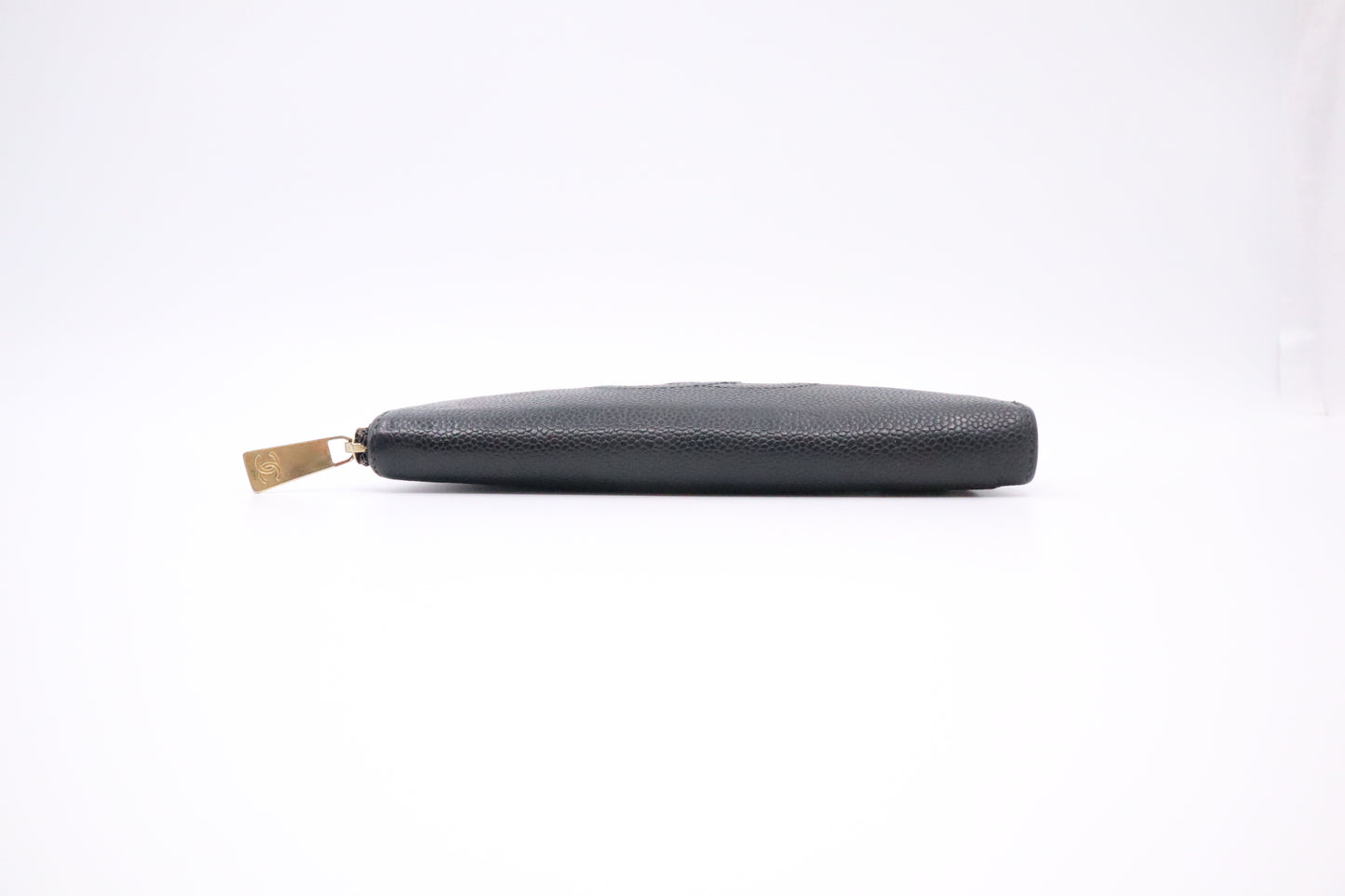 Chanel Long Zippy Wallet in Black Caviar Leather