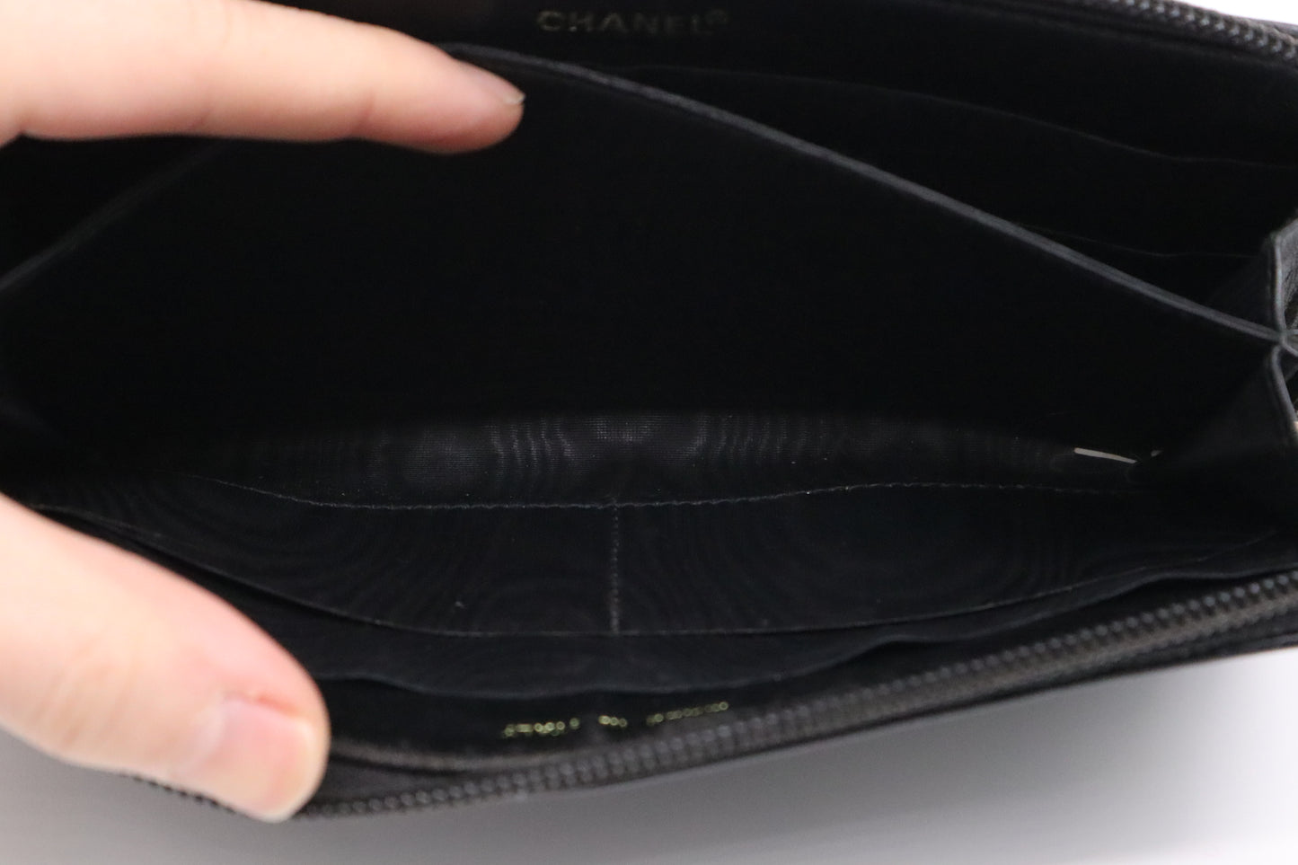 Chanel Long Zippy Wallet in Black Caviar Leather