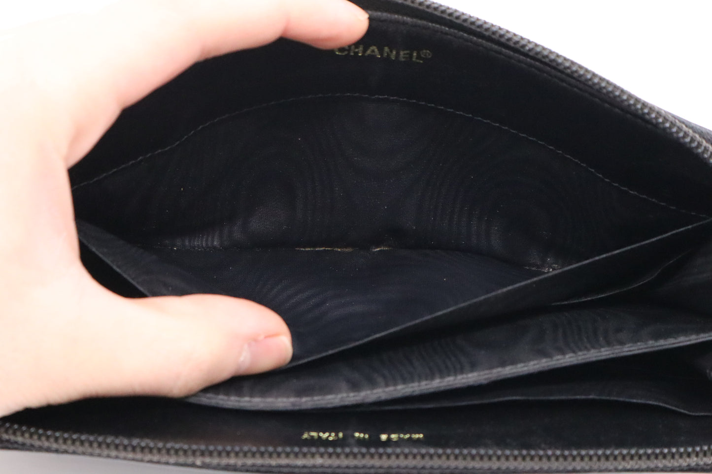 Chanel Long Zippy Wallet in Black Caviar Leather