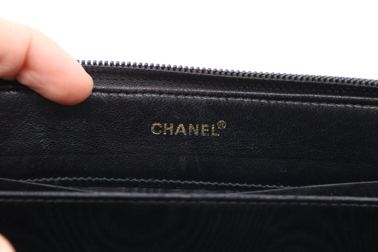 Chanel Long Zippy Wallet in Black Caviar Leather