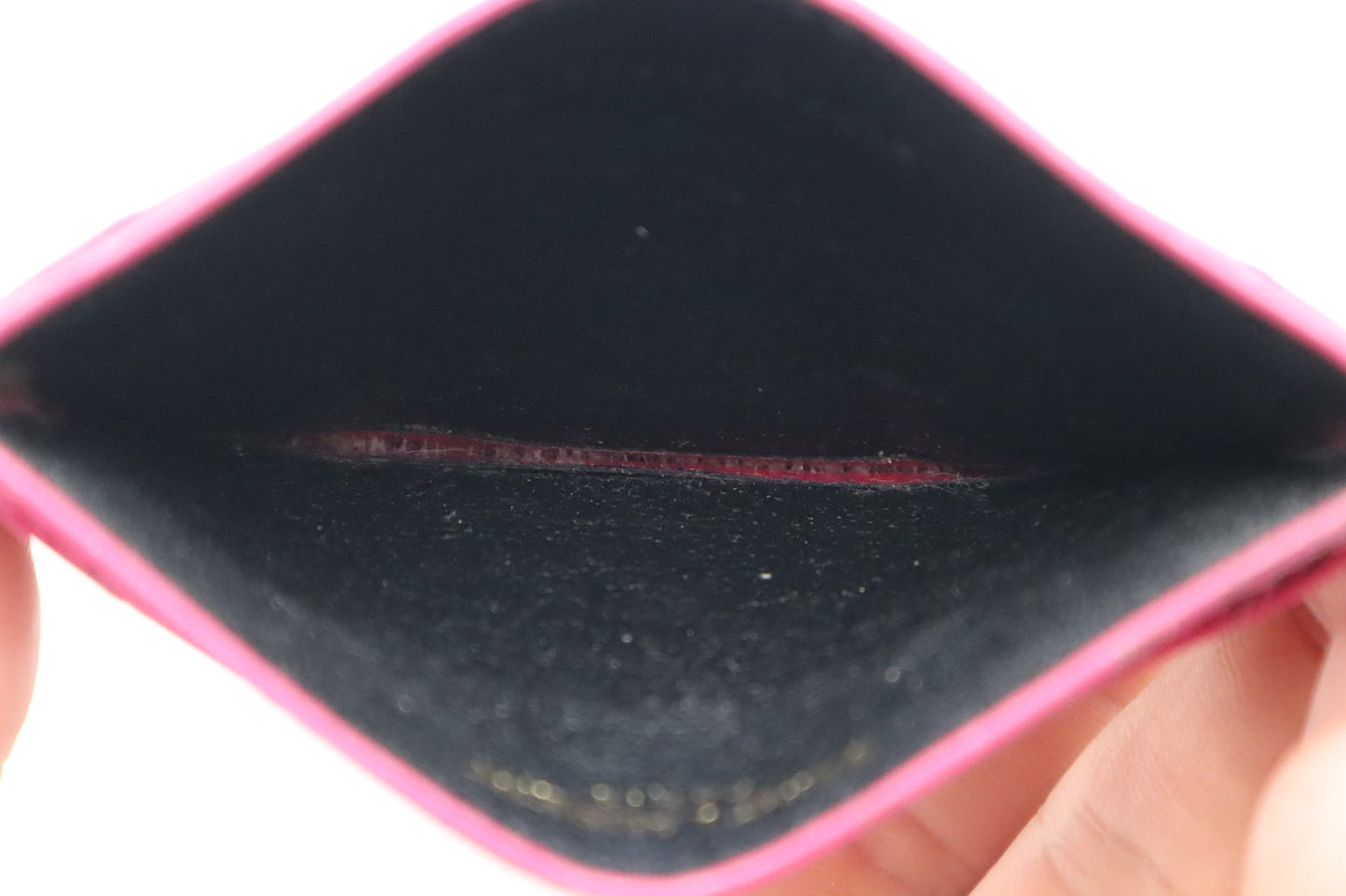 YSL Saint Laurent Card Case in Pink Grain de Poudre Embossed Leather