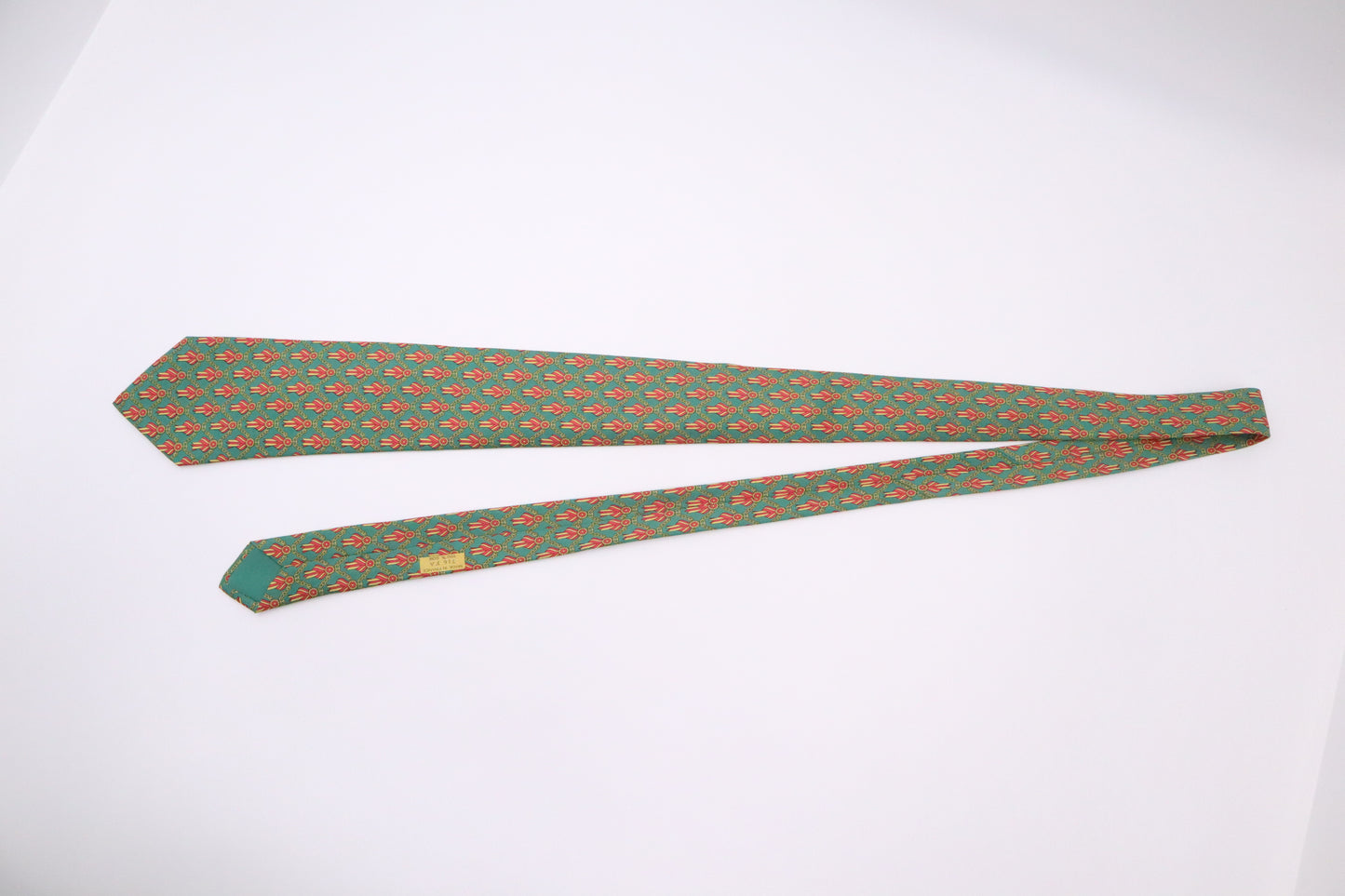 Hermes Tie in Green Silk