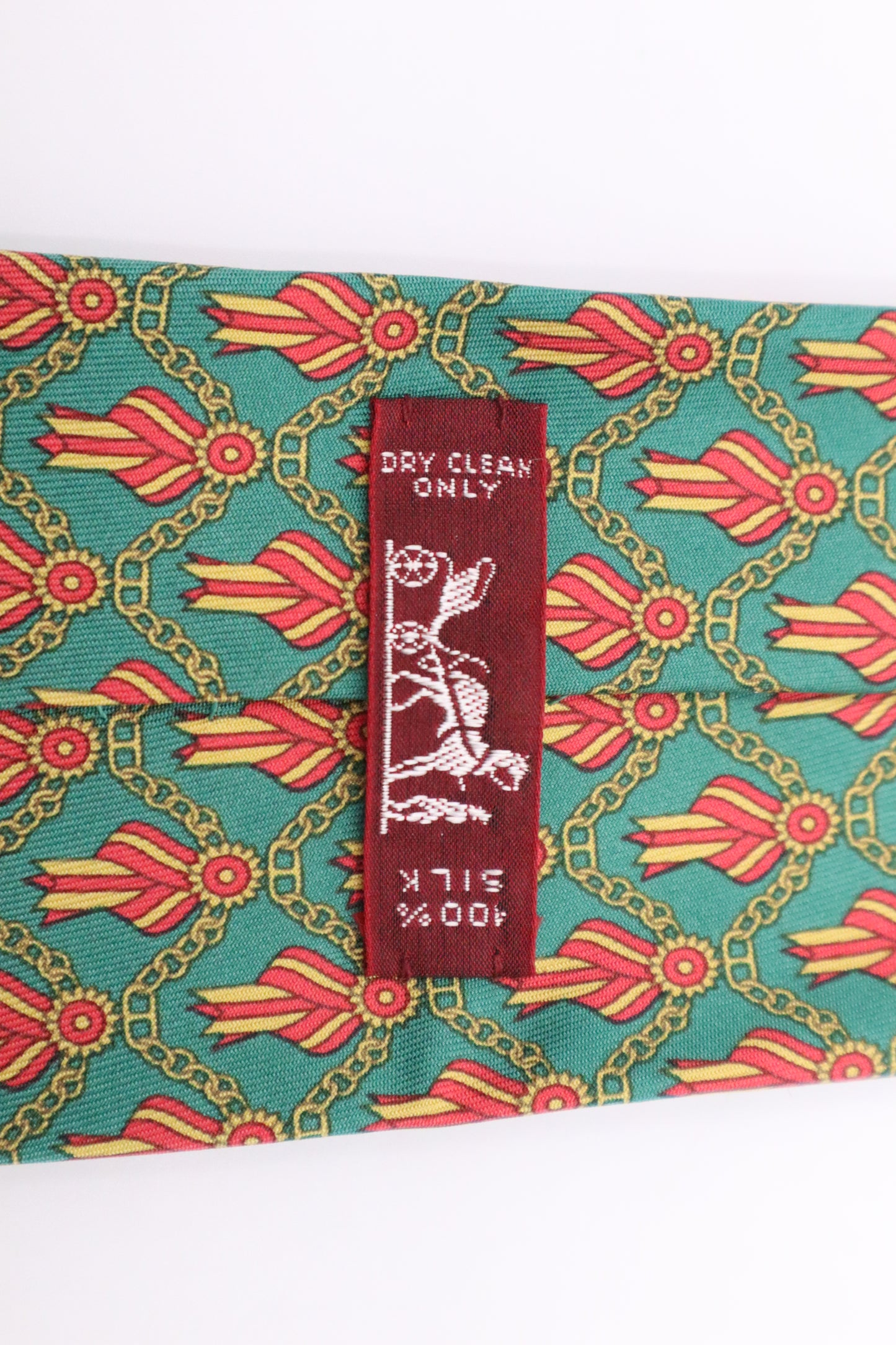 Hermes Tie in Green Silk
