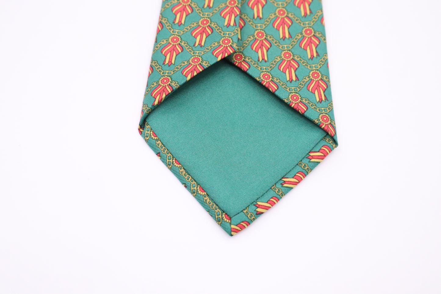 Hermes Tie in Green Silk