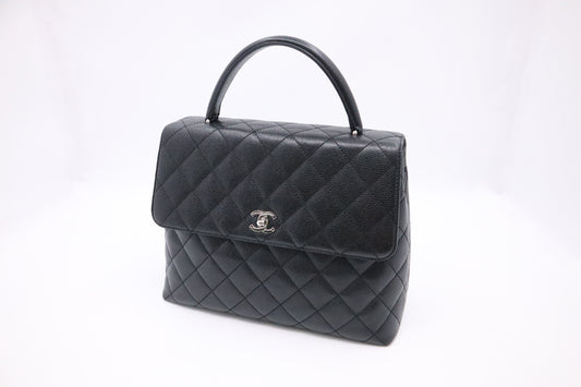 Chanel Top Handle in Black Caviar Leather