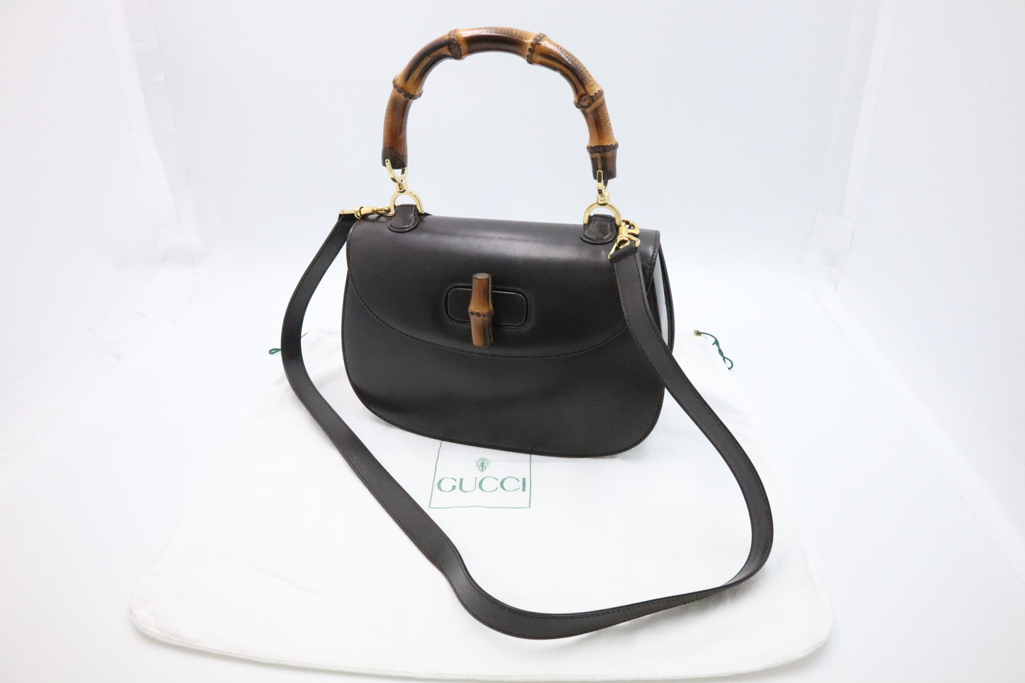 Gucci 1947 Bamboo Handbag in Brown Leather