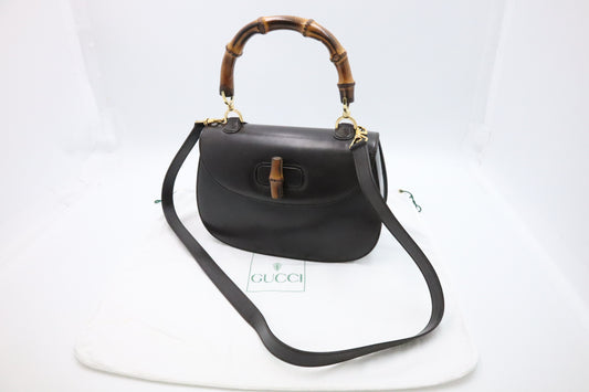 Gucci 1947 Bamboo Handbag in Brown Leather