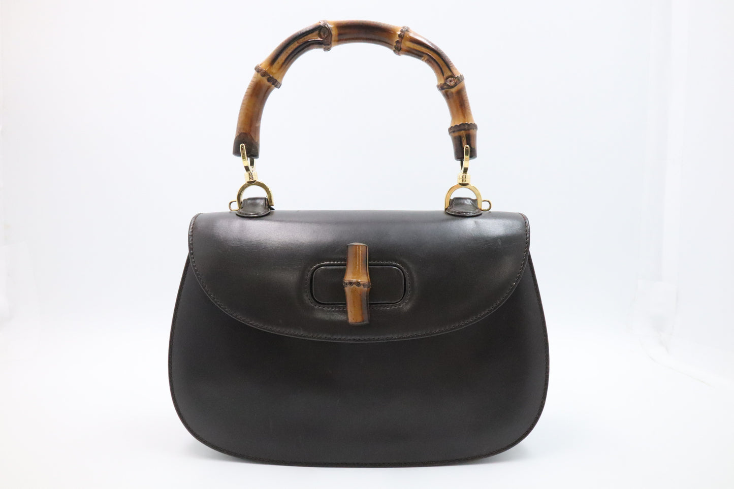 Gucci 1947 Bamboo Handbag in Brown Leather