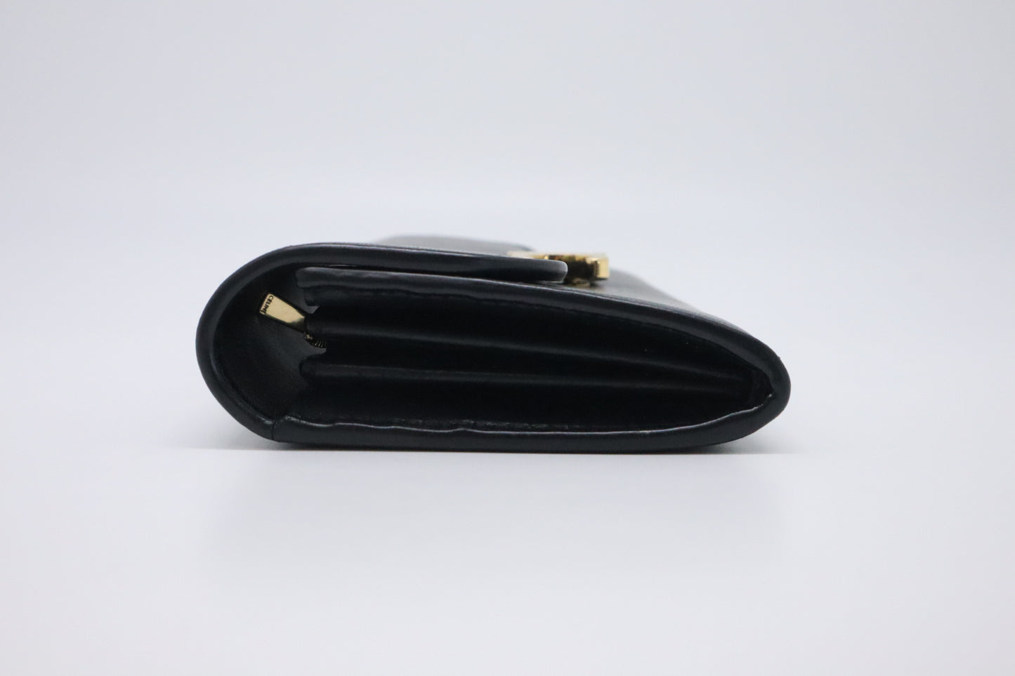 Celine Large Flap Wallet in Black Triomphe Leather