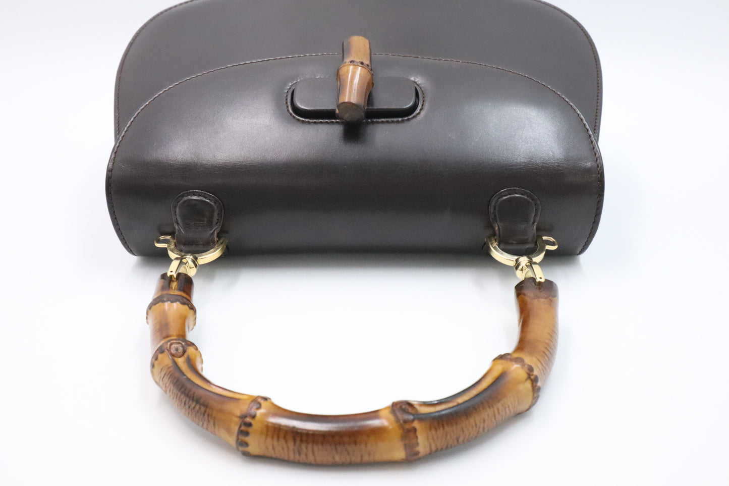 Gucci 1947 Bamboo Handbag in Brown Leather