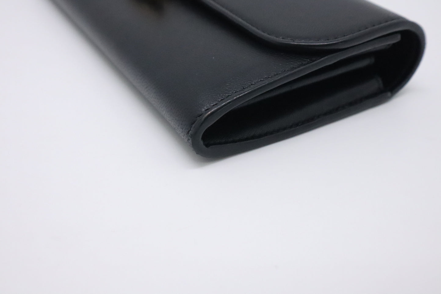 Celine Large Flap Wallet in Black Triomphe Leather
