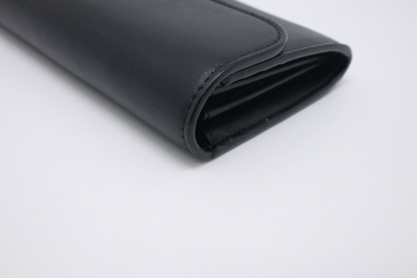 Celine Large Flap Wallet in Black Triomphe Leather
