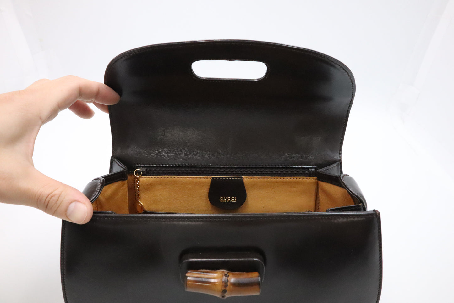 Gucci 1947 Bamboo Handbag in Brown Leather