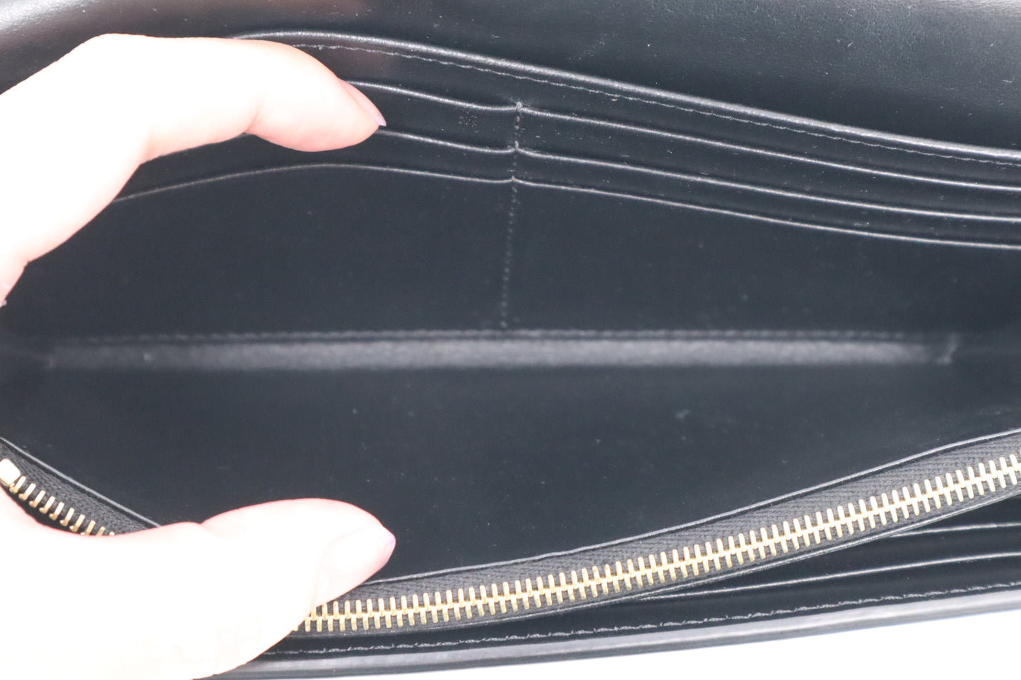 Celine Large Flap Wallet in Black Triomphe Leather