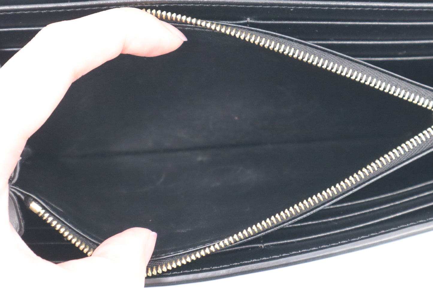 Celine Large Flap Wallet in Black Triomphe Leather