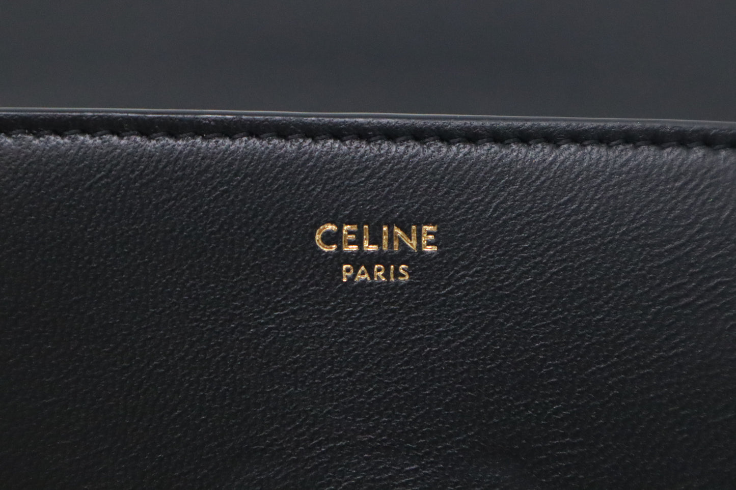 Celine Large Flap Wallet in Black Triomphe Leather