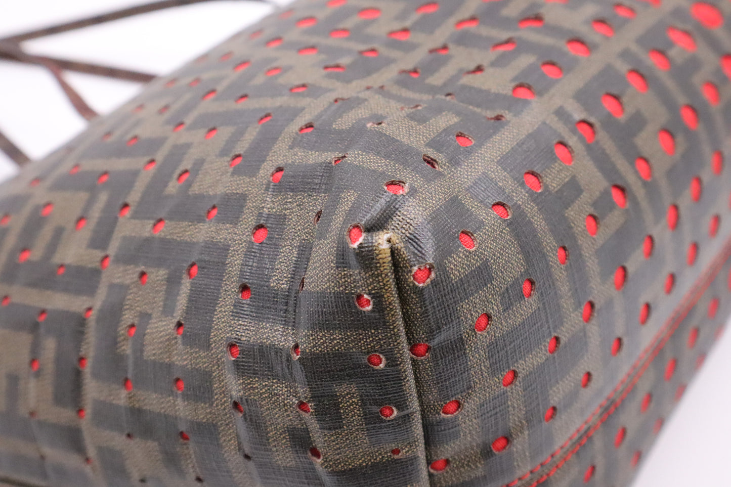 Fendi Perforated Spalmati Roll Tote Bag in Zucca Canvas