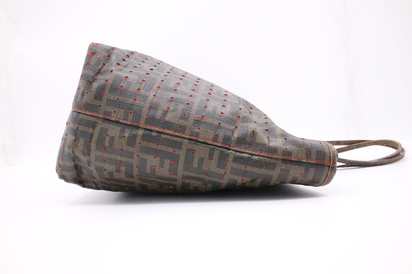 Fendi Perforated Spalmati Roll Tote Bag in Zucca Canvas