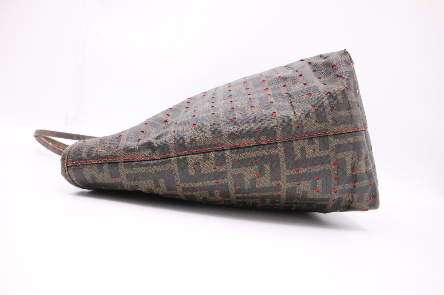 Fendi Perforated Spalmati Roll Tote Bag in Zucca Canvas