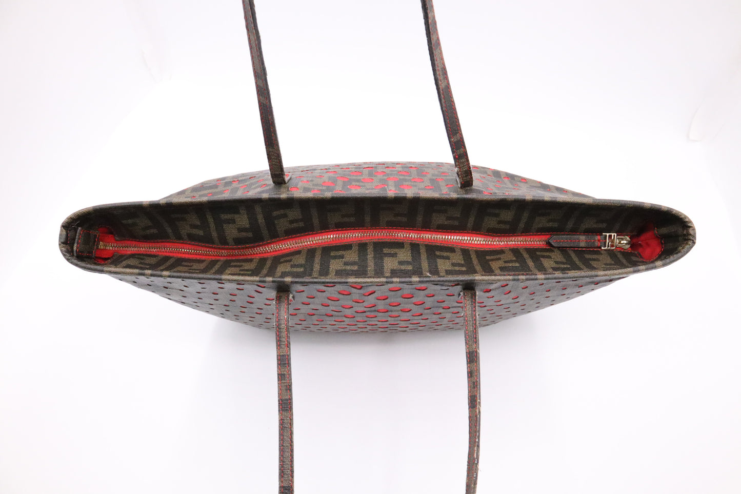 Fendi Perforated Spalmati Roll Tote Bag in Zucca Canvas
