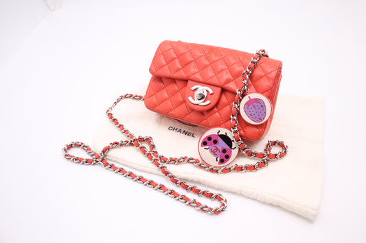 Chanel Ladybug Mini Flap in Coral Leather