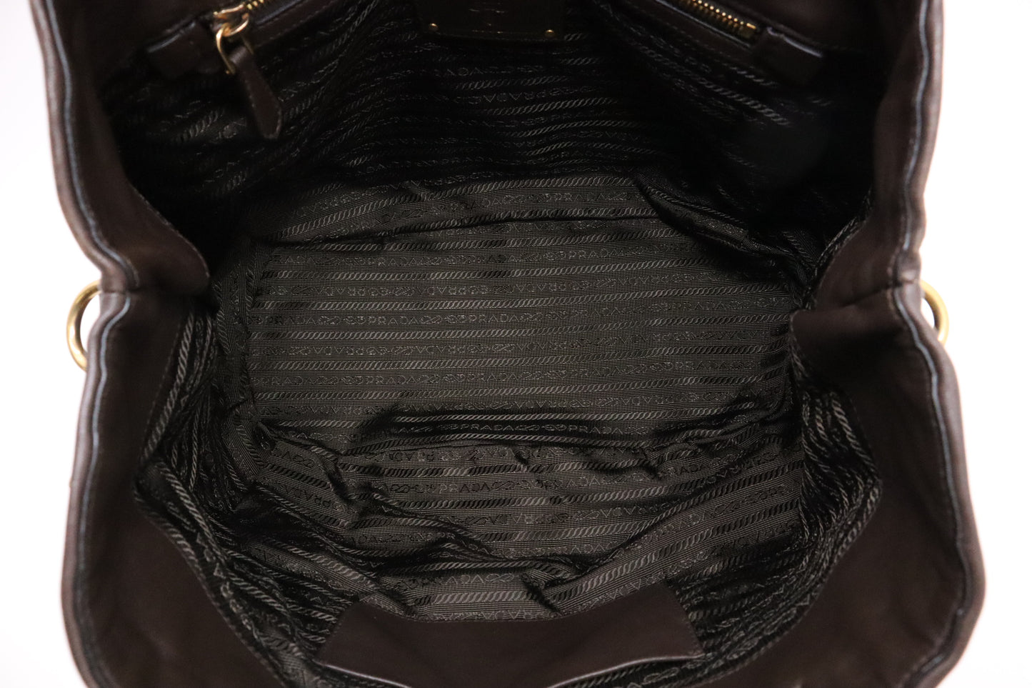 Prada 2-way handbag in Military Green Nylon and Brown Leather