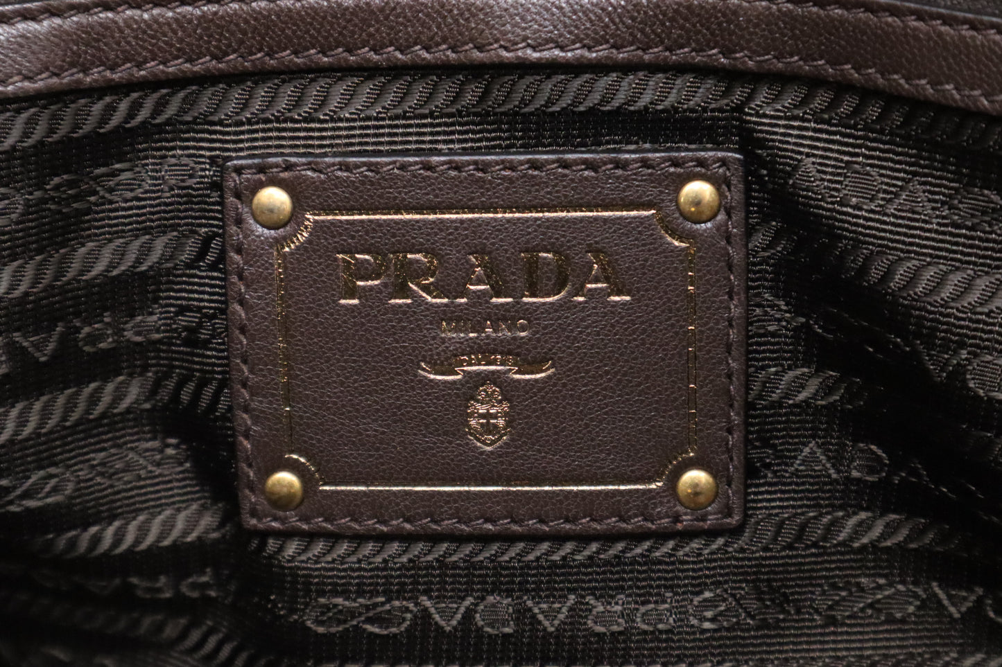 Prada 2-way handbag in Military Green Nylon and Brown Leather
