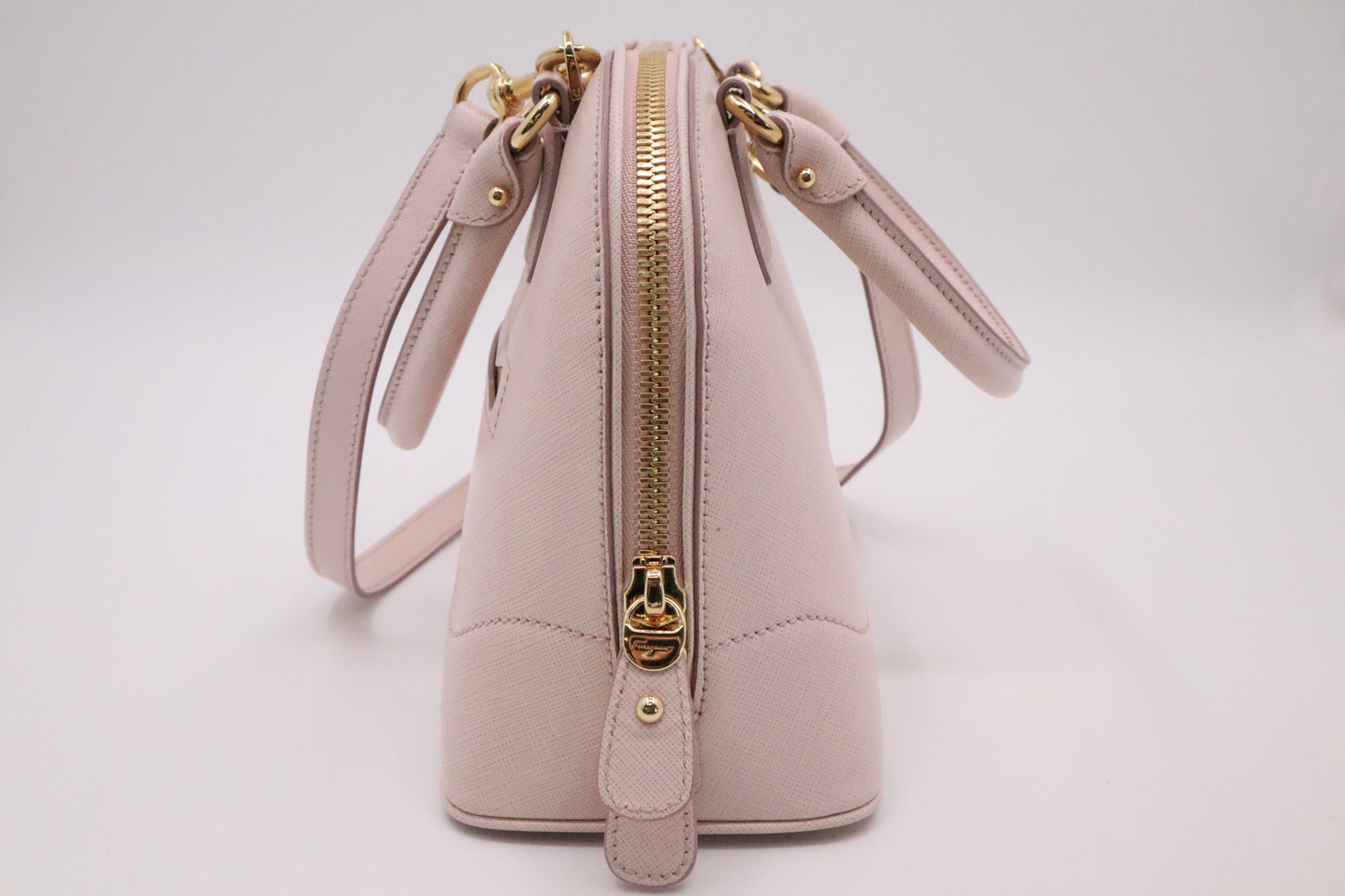 Ferragamo Darina Handbag in Pink Saffiano Leather