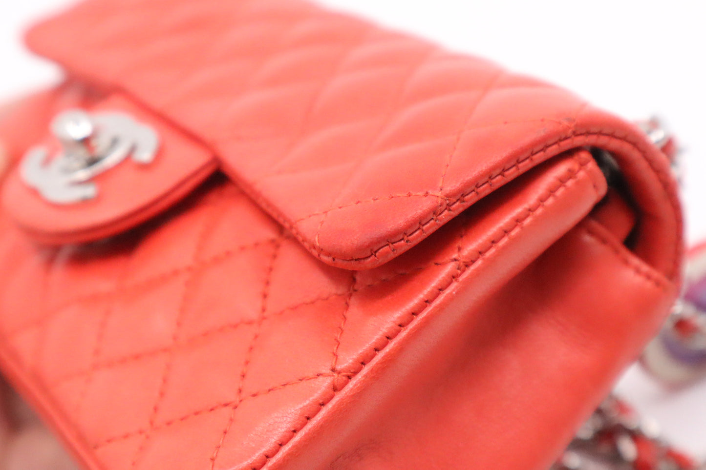 Chanel Ladybug Mini Flap in Coral Leather