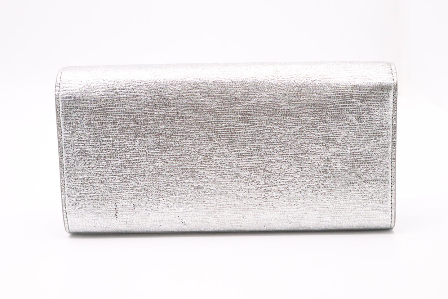 YSL Saint Laurent Kate Clutch in Silver Leather