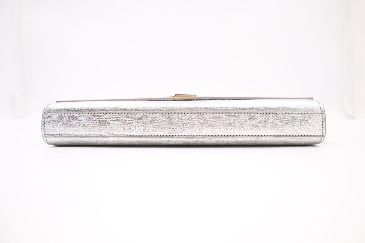 YSL Saint Laurent Kate Clutch in Silver Leather