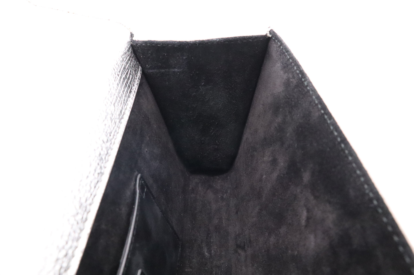 YSL Saint Laurent Kate Clutch in Silver Leather