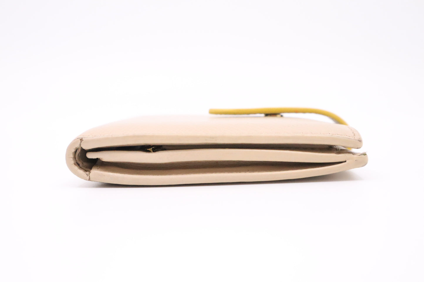 Celine Compact Wallet in Beige and Yellow Leather