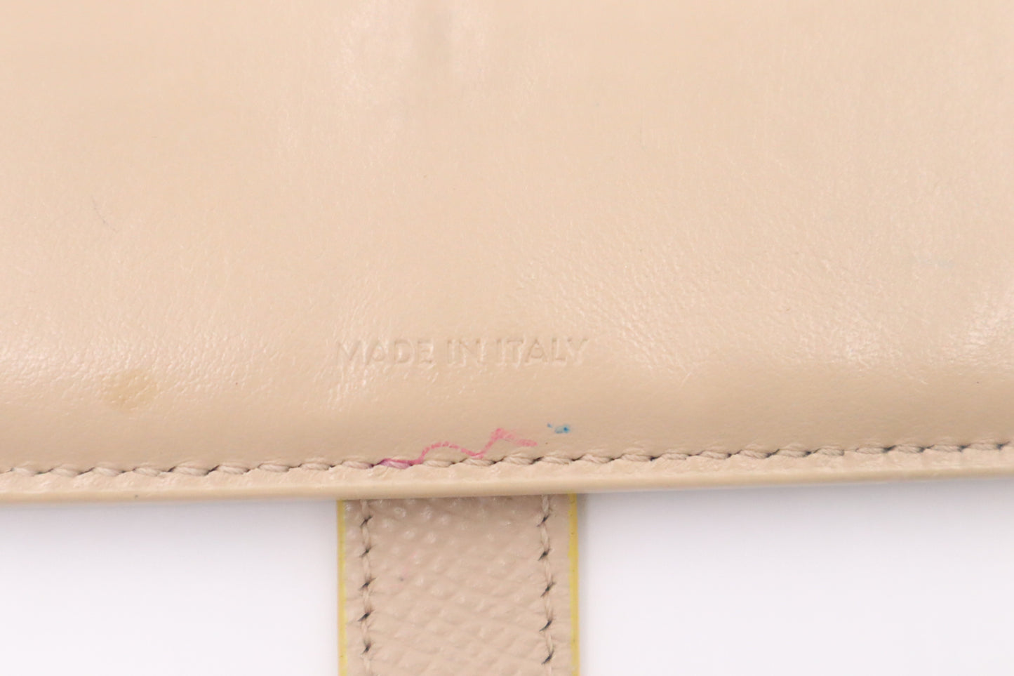 Celine Compact Wallet in Beige and Yellow Leather