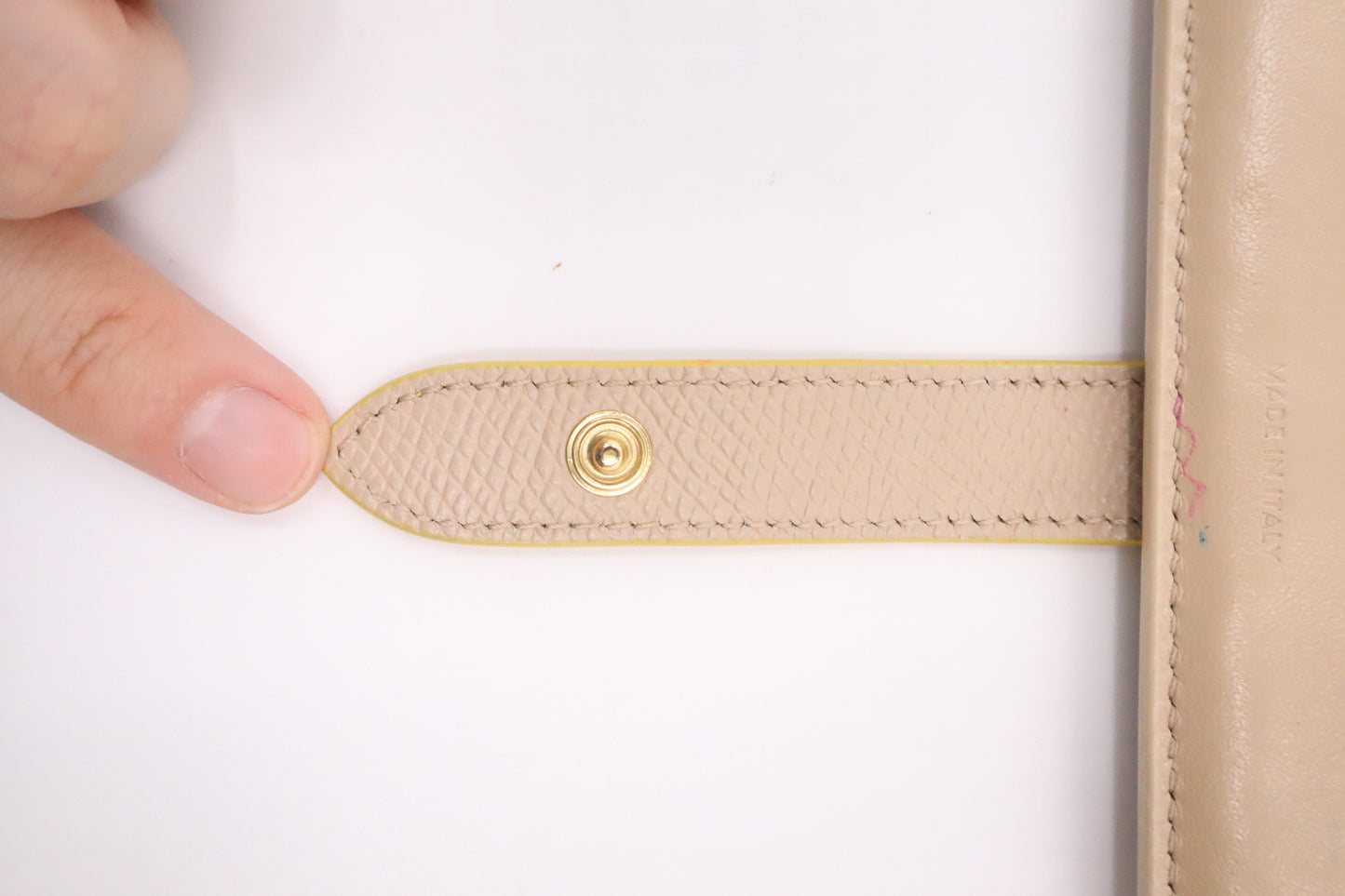 Celine Compact Wallet in Beige and Yellow Leather