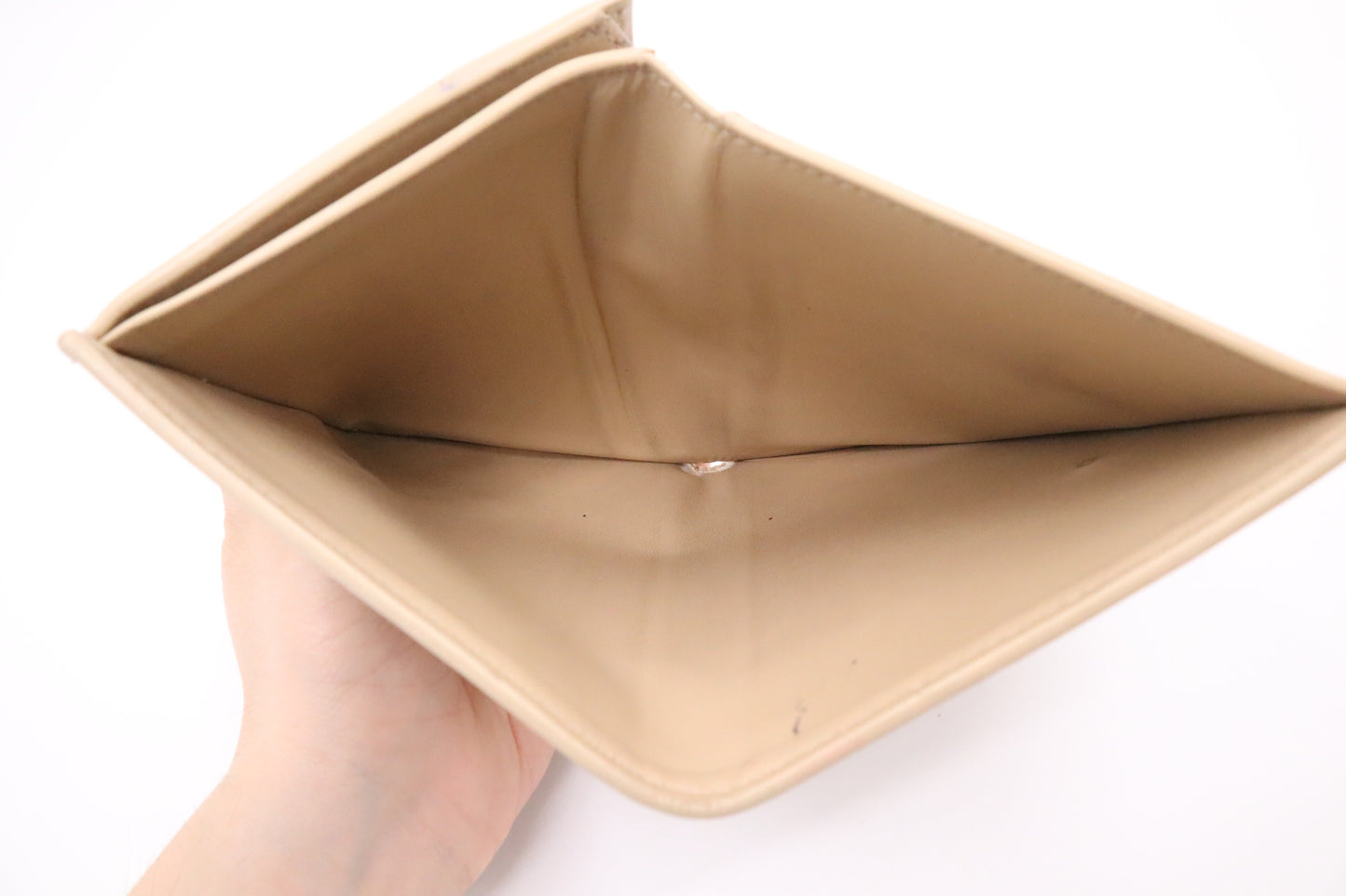 Celine Compact Wallet in Beige and Yellow Leather