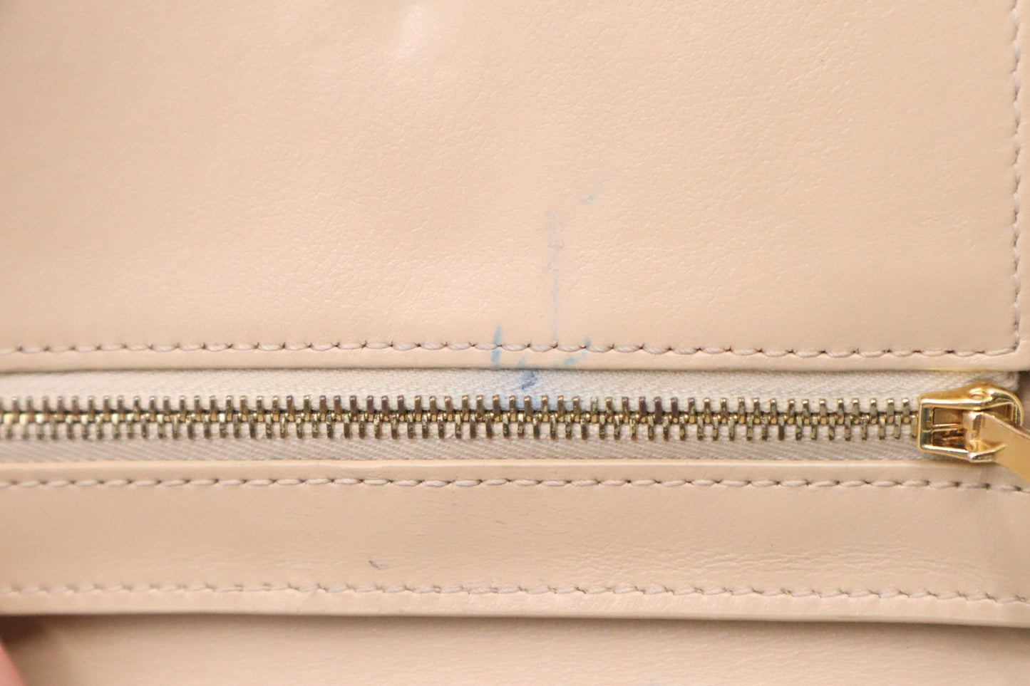 Celine Compact Wallet in Beige and Yellow Leather