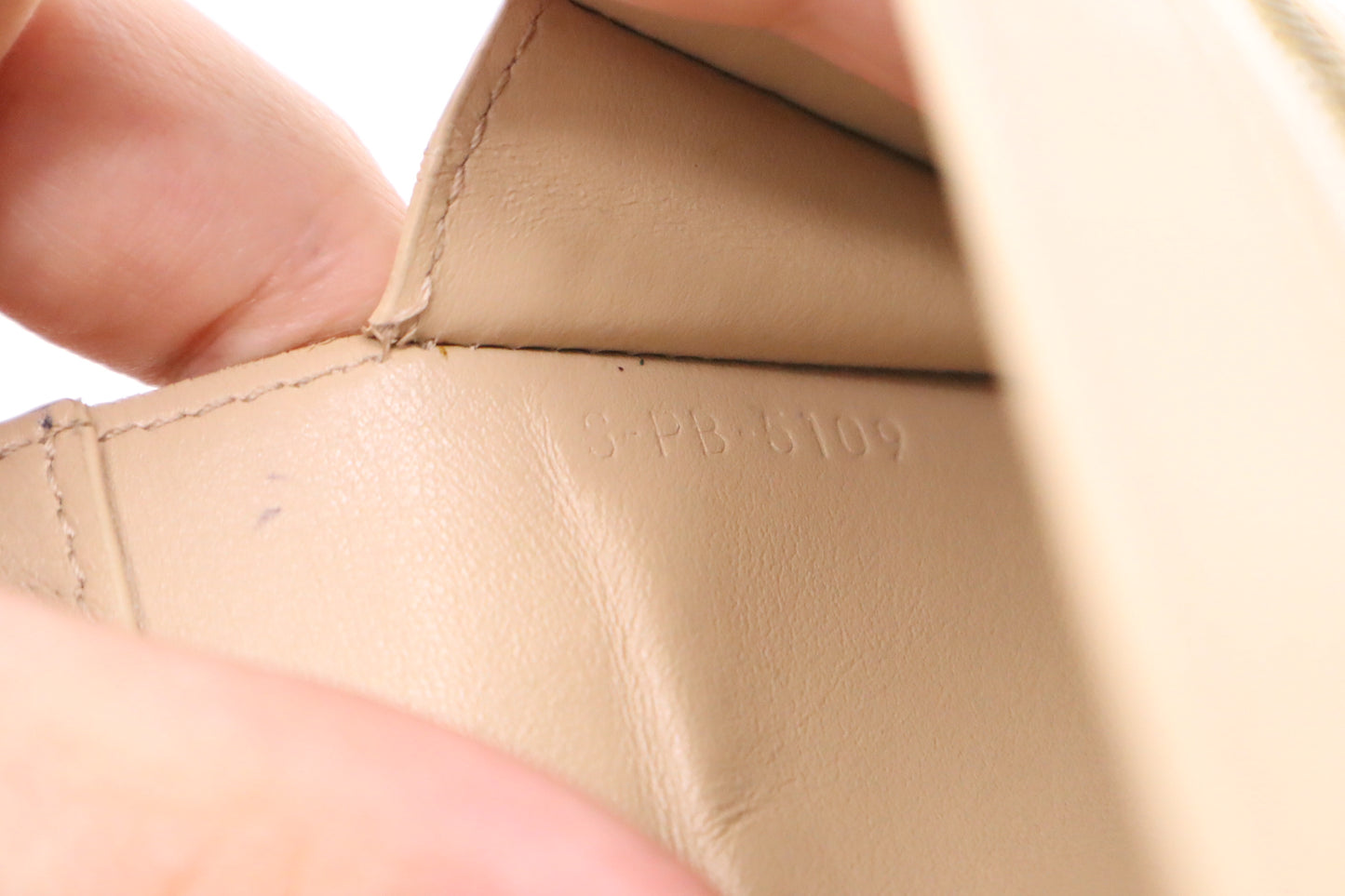 Celine Compact Wallet in Beige and Yellow Leather