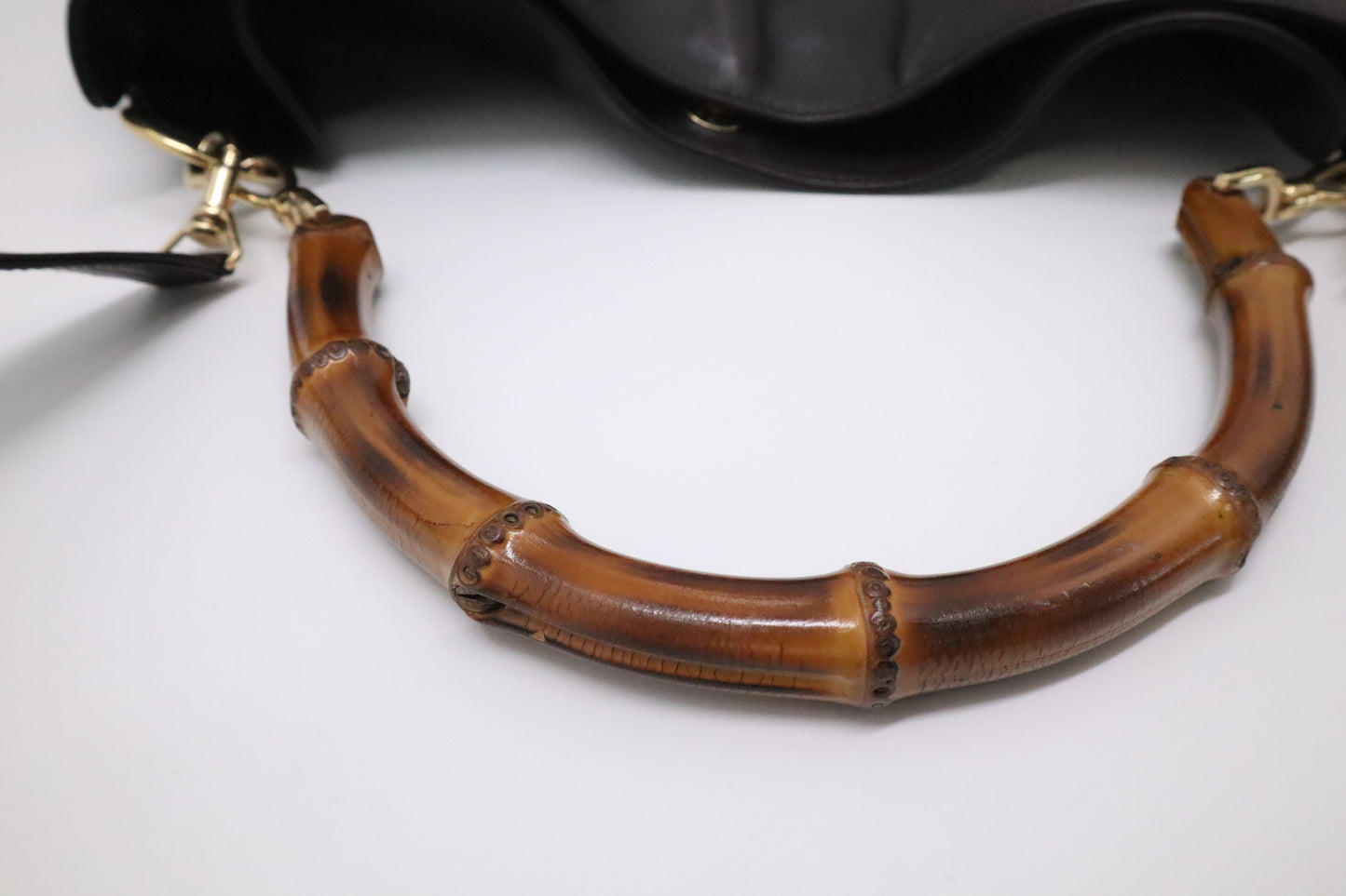 Gucci Bamboo Shoulder Bag in Brown Leather