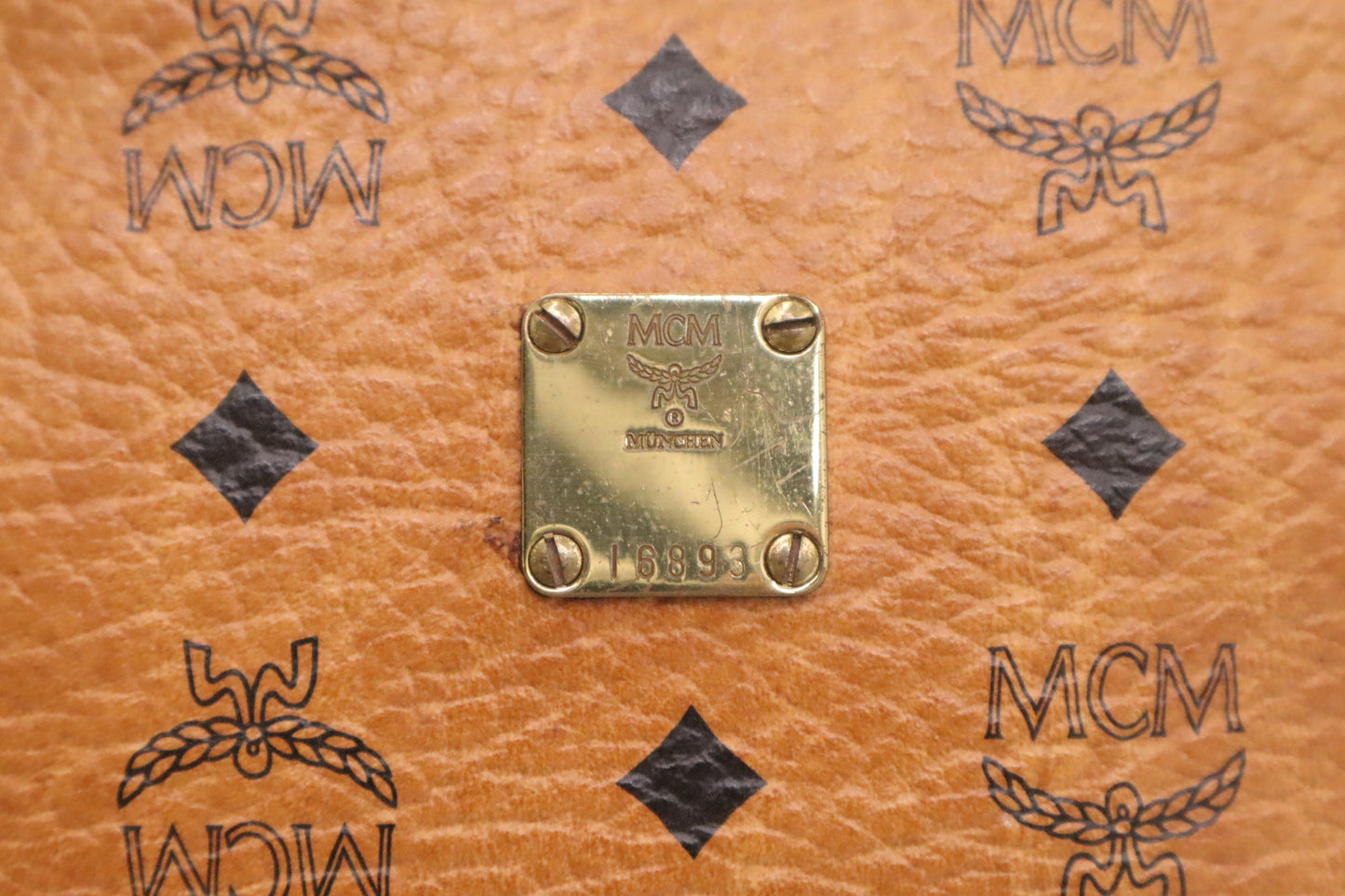 MCM Clutch in Cognac Visetos Canvas