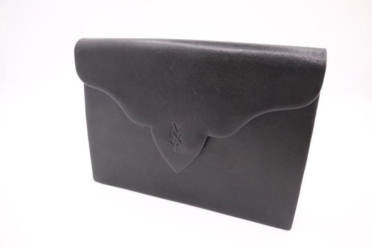 YSL Saint Laurent Clutch in Black Leather