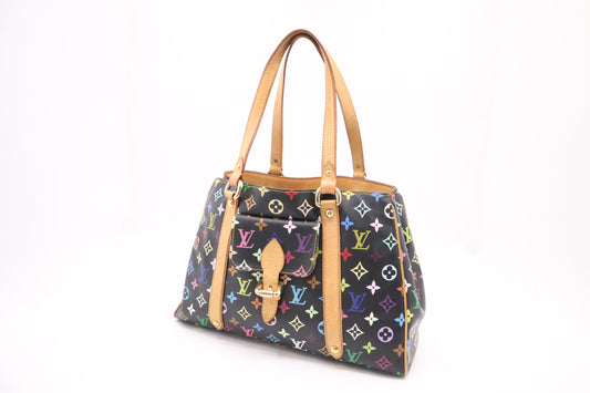 Louis Vuitton Aurelia MM in Black Multicolor Monogram Canvas