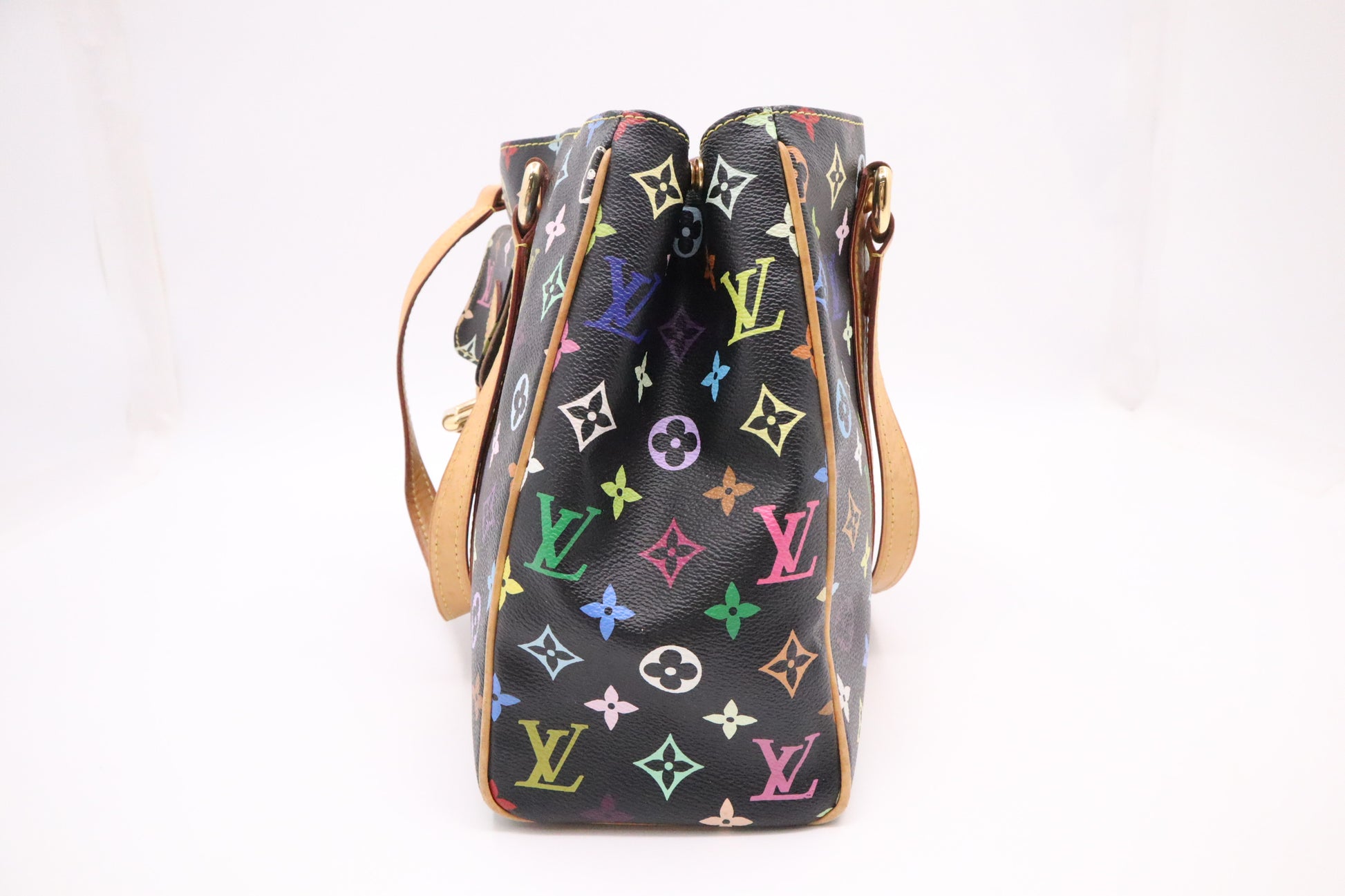 Louis Vuitton Aurelia MM in Black Multicolor Monogram Canvas