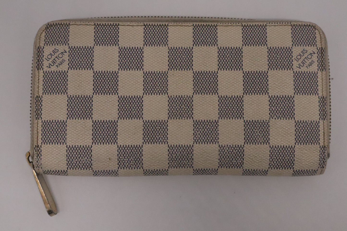 Louis Vuitton Long Zippy Wallet in Damiere Azur Canvas