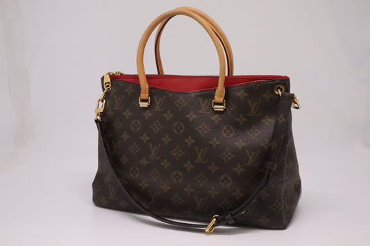 Louis Vuitton Pallas in Red and Monogram Canvas